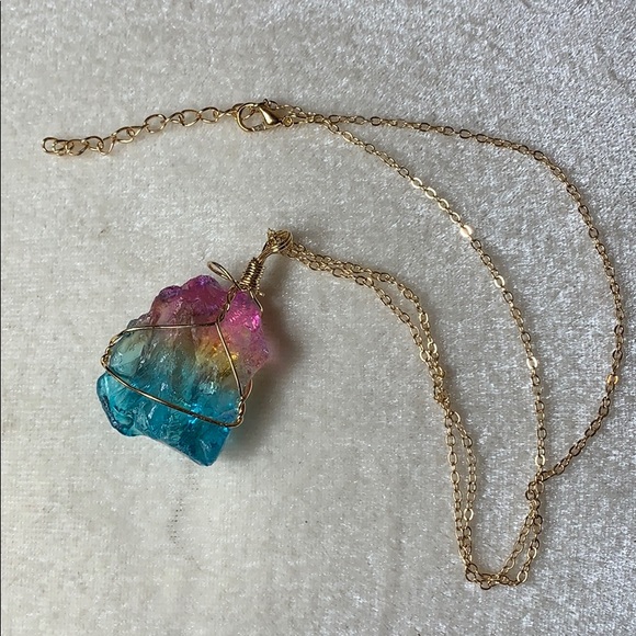 Chakra Natural Quartz Wire Wrapped Stone - Picture 5 of 6